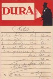 A2176 Notă cu reclama firmei Dura, Rom&acirc;nia, 1932