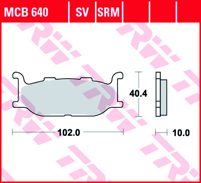 Set placute frana TRW MCB640SV - Yamaha TDR 125cc - Majesty 400cc - T Max 500cc - Virago 535-750-1100cc - Drag Star 650cc foto