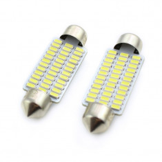 Set 2 becuri LED pentru plafoniera/numar inmatriculare Carguard, 1.5 W, 12 V, 252 lm, tip SMD, 41 mm, Alb xenon