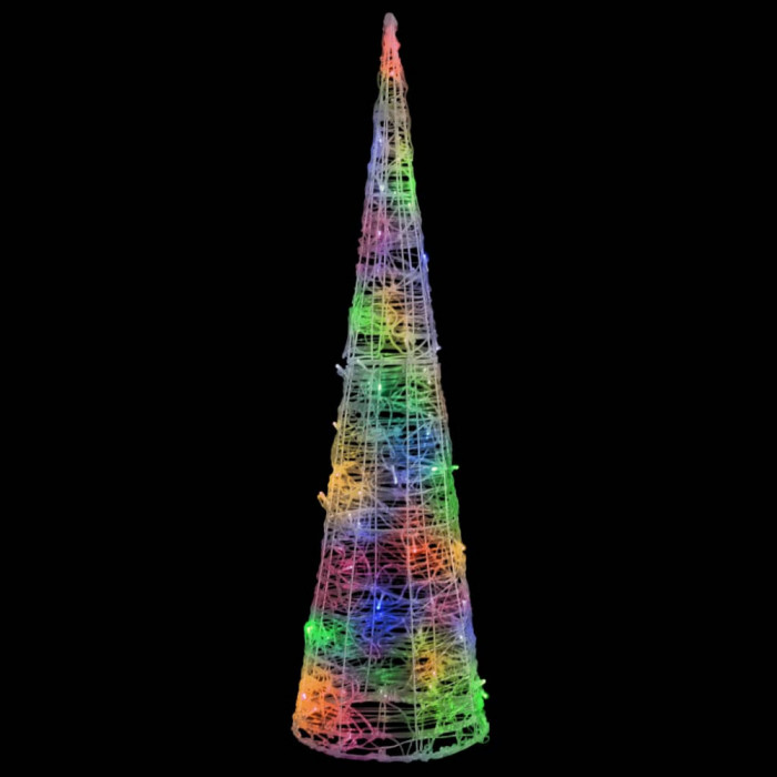 Piramidă decorativă con de lumini cu LED colorat 90 cm acril