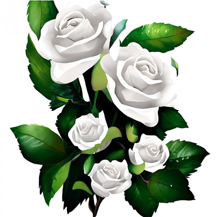 Sticker decorativ, Trandafiri, Alb, 65 cm, 8328ST