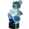 Lampă de veghe, model ursuleț, LED, plastic/acril, &icirc;ncărcare USB sau baterii, multicolor