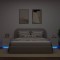 Noptiere cu lumini LED, 2 buc., alb, lemn prelucrat