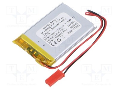 Acumul: Li-Po 3,7V 750mAh cabluri,contector JST SYP-02T-1 foto