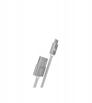 HOCO Knitted X2 cablu de date USB la Micro-USB-Lungime 1 Metru-Culoare Gri foto