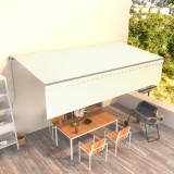 VidaXL Copertină retractabilă manual cu stor, crem, 6x3m