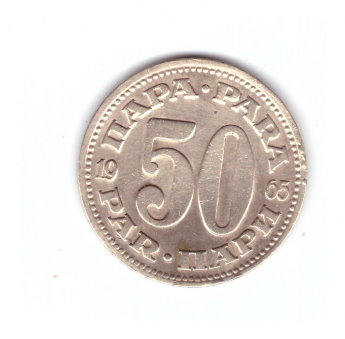 Moneda Yugoslavia 50 para 1965, stare foarte buna, curata