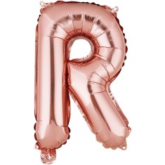 Balon Folie Metalizata Litera R, Pai inclus Rose Gold