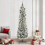 VidaXL Brad de Crăciun artificial cu 300 LED Verde și alb 240 cm 3396130