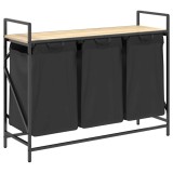 Cos de rufe 3 compartimente cu raft stejar sonoma, DKD Home Decor