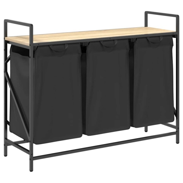 Cos de rufe 3 compartimente cu raft stejar sonoma