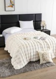 Cumpara ieftin Patura cocolino de lux din blana artificala de iepure 200x230cm,crem-F090