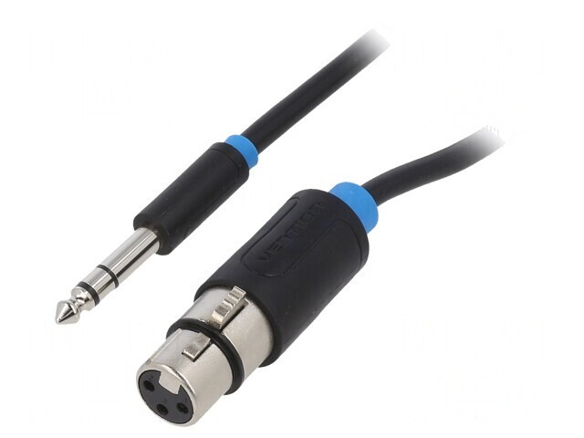 Cablu Audio Jack 6.3mm la XLR Feminin 3 Pin 2m Negru