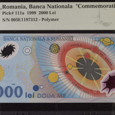 2000 lei 1999 gradata PMG 66 EPQ Gem Unc, polimer, eclipsa