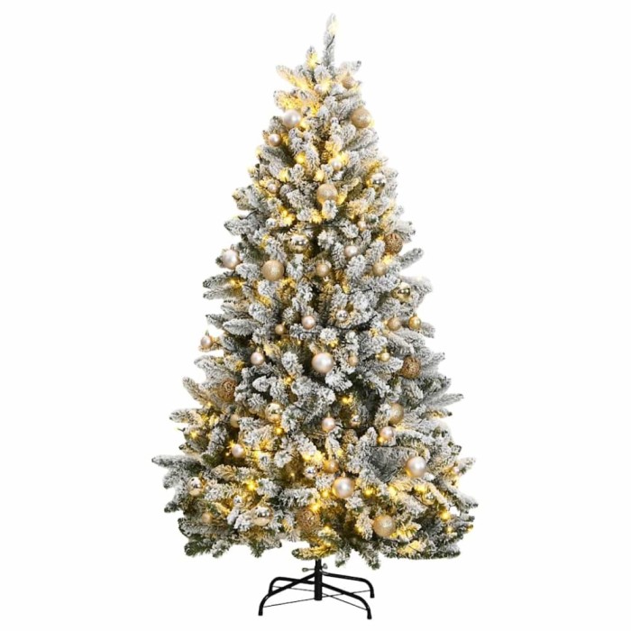 vidaXL Brad Crăciun artificial articulat cu 300 LED-uri/globuri 210 cm
