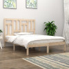 Cadru de pat dublu, 135x190 cm, lemn masiv GartenMobel Dekor, vidaXL