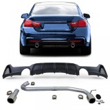 Difuzor spate mat + teava de esapament look 440, potrivit pentru BMW F32 F33 F36 425 428 430 Performance AutoTuning