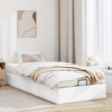 Cadru Pat Otoman vidaXL 90x200 cm, Piele Artificială Albă, Depozitare Sub Pat