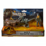 JURASSIC WORLD DOMINION SET 2 FIGURINE MAISIE SI SI VELOCIRAPTOR BETA SuperHeroes ToysZone, Mattel