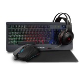 Kit Gaming Serioux Kayel 4 in 1, Tastatura, Mouse, Casti, Mousepad