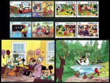 1985-ANGUILLA DISNEY TWAIN+GRIMM, Animatii, Nestampilat