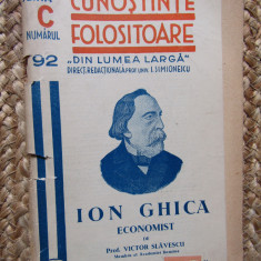 Ion Ghica, economist Victor Slavescu