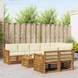 Cumpara ieftin Set de canapele de exterior 9 buc. 8-Locuri Natural si Crem