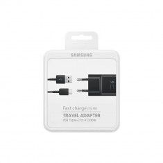Incarcator Retea Compatibila cu Samsung, EP-TA20EBECGWW, Fast Charge, 2A, Cablu USB Type C Inclus, Negru foto