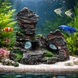 Decoratiune ceramica pentru acvariu, Stanca naturala, 10x8,5x10cm, CMCLASS