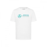 Mercedes AMG Petronas tricou de bărbați Large Logo white F1 Team 2024 - XXL