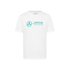 Mercedes AMG Petronas tricou de bărbați Large Logo white F1 Team 2024 - XXL
