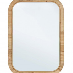 Oglinda decorativa Hakima Rectangular, Bizzotto, 50 x 70 cm, ratan/MDF, natural