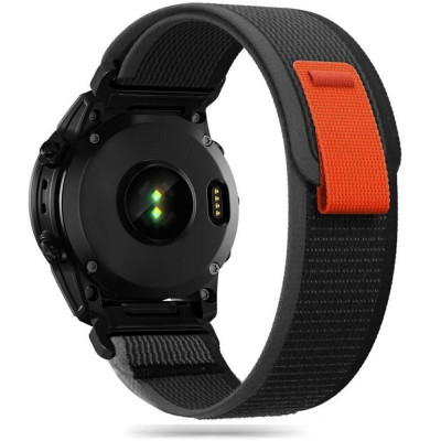 Curea Tech-Protect Nylon Garmin Fenix 5 6 6 Pro 7 7 Pro negru portocaliu foto