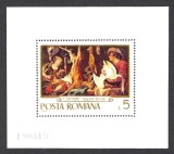 Romania MNH 1970 - Reproduceri de arta pictura scene de vanatoare vanatoarea - LP 742