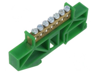 Conector regletă de conexiuni 7 borne verde foto
