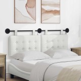 vidaXL Tăblie de pat suspendată Cu lumină LED Alb Piele artificială 3424448