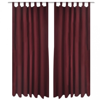 Draperii micro-satin cu bride, 140 x 175 cm, bordo, 2 buc. 130362 foto