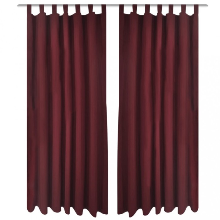 Draperii micro-satin cu bride, 140 x 175 cm, bordo, 2 buc. 130362