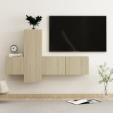 vidaXL Set de dulapuri TV, 3 piese, stejar sonoma, lemn prelucrat