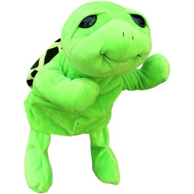 Papusa de Mana pentru Teatru de Papusi, Flippy, din Plus, 25 x 10 x 8 cm, Model Broasca, Verde foto