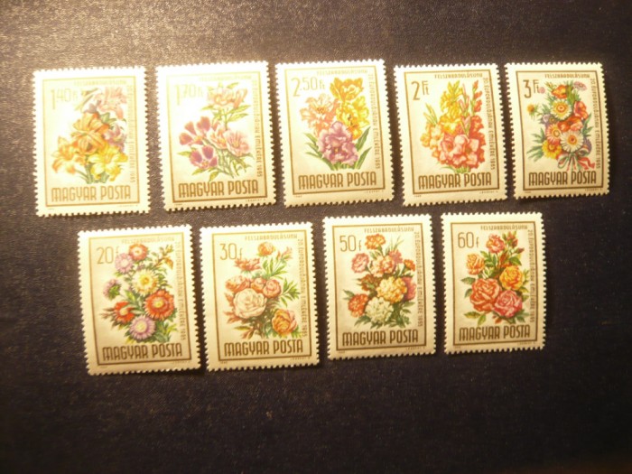 Serie Ungaria 1965 - Flori , 9 valori