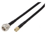 Cablu Coaxial 50&Omega; 1m N Mamă la RP-SMA Tată Negru