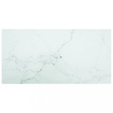 vidaXL Blat masă alb 100x50 cm 6 mm sticlă securizată design marmură