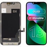 Display cu Touchscreen GX pentru Apple iPhone 13, cu Rama, Versiune OLED IC Movable, Negru