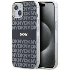 Husa iphone 15 plus - dkny iml mono and stripe magsafe (dkhmp15mhrhsek) - black foto