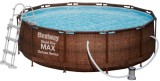 Piscina Bestway Steel Max Pro 3.66 m cu cadru metalic, scara si pompa de filtrare incluse, cadru din otel, maro,ALX