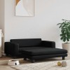 Pat pentru c&acirc;ini cu extensie, negru, 100x50x30 cm, piele eco