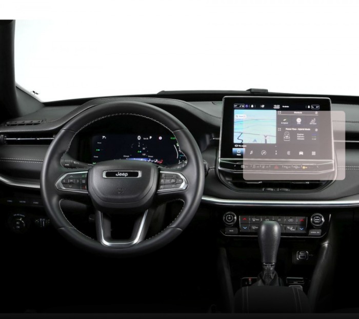 Folie Protectie Navigatie Jeep Compass 2021+, Duragon, protectie Display Navigatie, silicon Transparent, Anti-zgarieturi, kit instalare