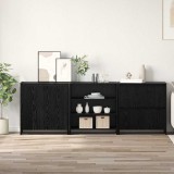 VidaXL Bufet 3 pcs Stejar negru 70 x 41 x 75 cm Lemn compozit 3393157