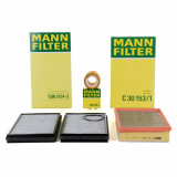 Pachet Revizie Filtru Aer + Polen + Ulei Mann Filter Bmw Seria 7 E65, E66, E67 2001-2009 730i 730Li 258 PS C30153/1+CUK3124-2+HU816X, Mann-Filter